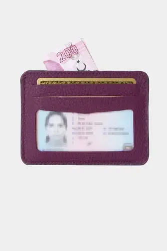 3607 Genuine Real Leather Women Men Cardholder Wallet Purple-Natural Purple - 5