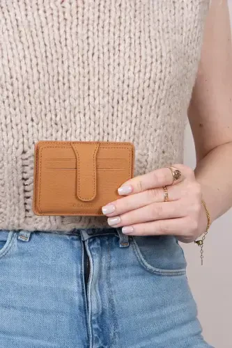 3607 Haqiqiy Haqiqiy Teri Ayollar Erkaklar Kartalik Hamyon Taba-Flother Taba - 7