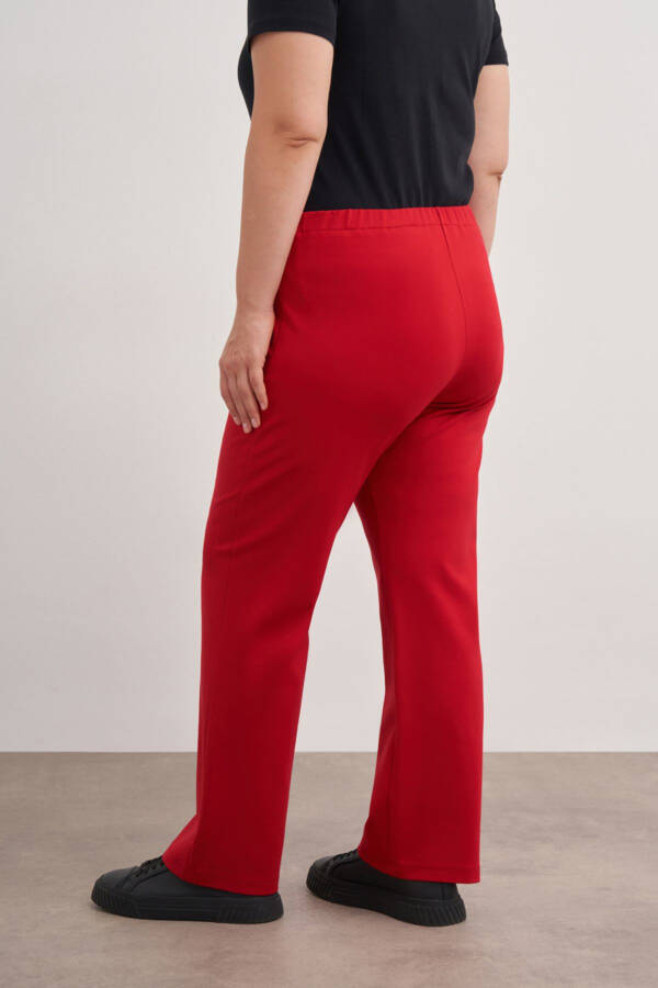 3648112 Örme Rahat Kesim Pantolon-Bordo - 5