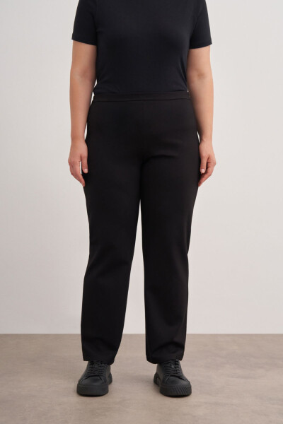 3648112 Örme Rahat Kesim Pantolon-Siyah - 2