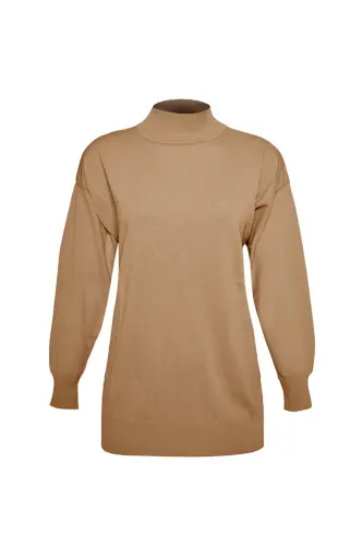 3656111 Fine Corded Plain Knit Tunic - Dark Yellow - 1
