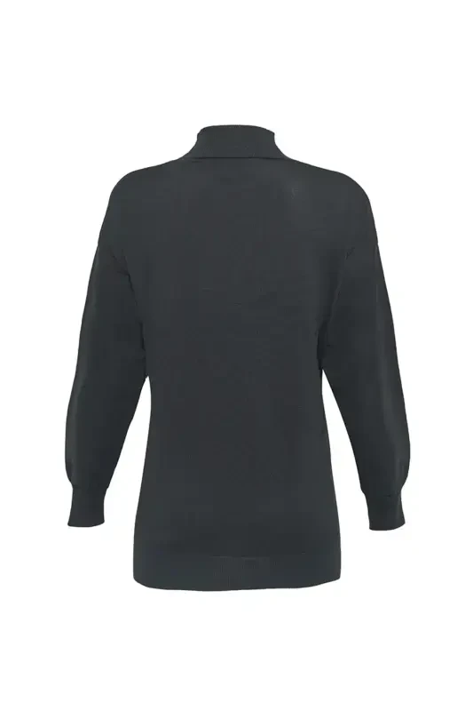 3656111 Fine Knit Plain Tunic-Anthracite - 2