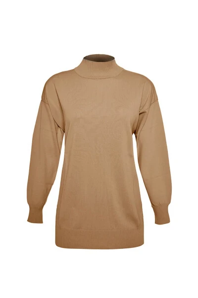 3656111 Fine Knit Plain Tunic-Tan - AKER