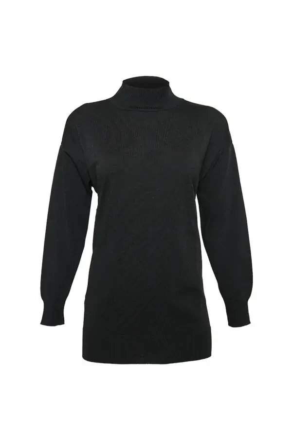 3656111 Fine Yarn Plain Knit Tunic - 1