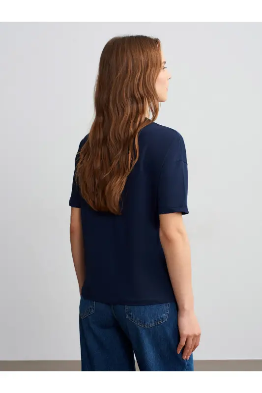 3683 Basic T-Shirt-K.Lacivert - K.Lacivert - 2