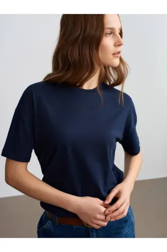 3683 Basic T-Shirt-K.Lacivert - K.Lacivert - 3