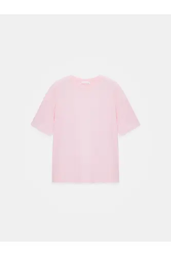 3683 %100 Pamuk Basic T-Shirt-Toz Pembe-Toz Pembe - 5