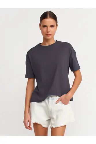 3683 Basic T-Shirt-Antrasit-Antrasit - 2
