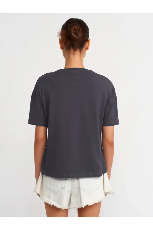 3683 Basic T-Shirt-Antrasit-Antrasit - 3