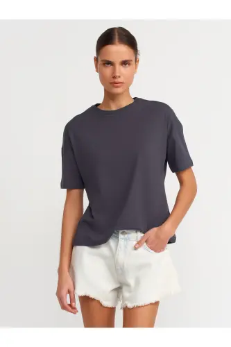 3683 Basic T-Shirt-Antrasit-Antrasit - DILVIN (1)