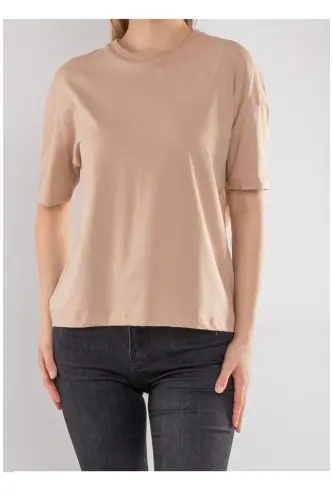 3683 Basic T-shirt-bej2 - Bej2 