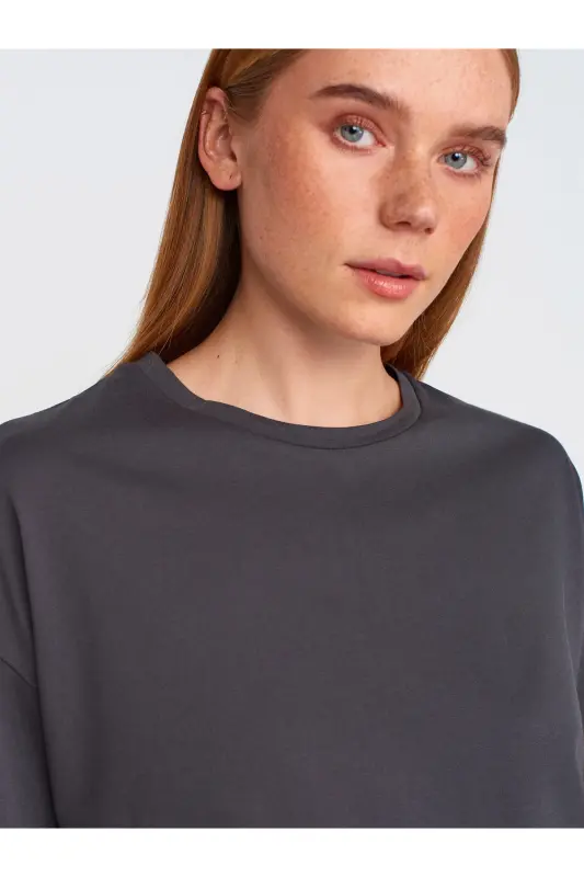 3683 Basic T-Shirt-Dark Anthracite-Dark Anthracite - 4