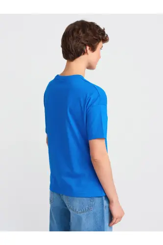 3683 Basic T-Shirt-Dark Sax-Dark Sax - DILVIN (1)