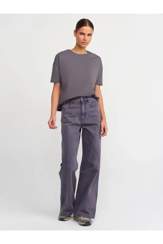 3683 Basic T-Shirt-Füme-füme - 5