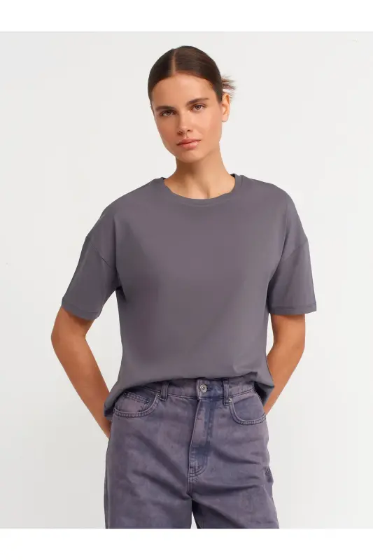 3683 Basic T-Shirt-Füme-füme - 2