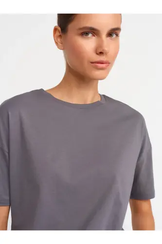 3683 Basic T-Shirt-Füme-füme - 4
