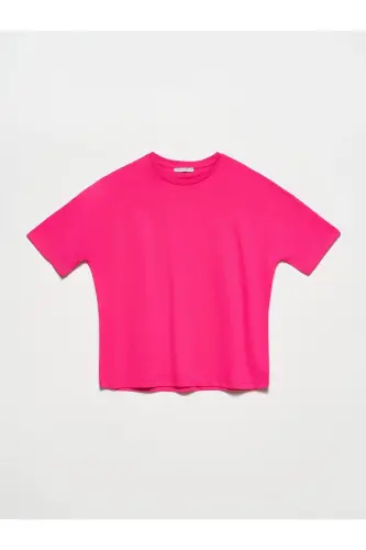 3683 Basic T-Shirt-Fuşya-Fuşya 