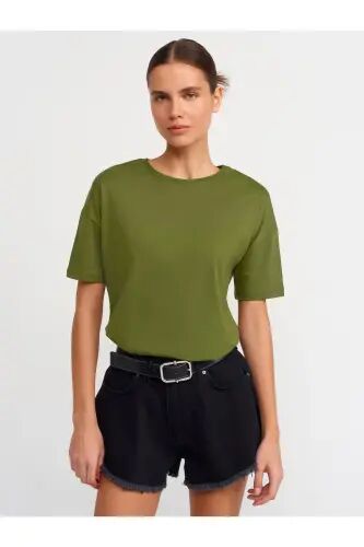 3683 Basic T-Shirt-Haki-haki(asker yeşili) 