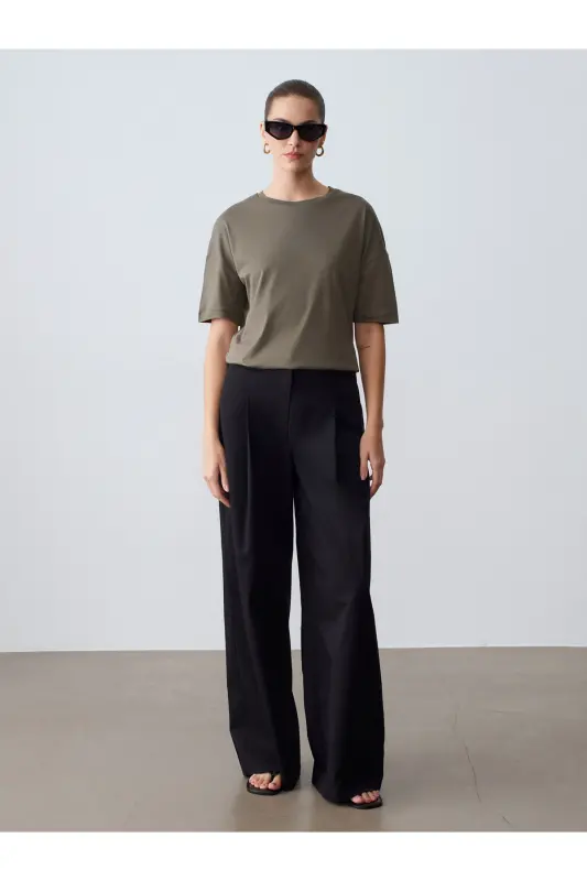 3683 Basic T-Shirt-Haki-haki(asker yeşili) - 2