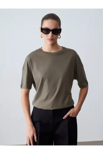 3683 Basic T-Shirt-Haki-haki(asker yeşili) - 3