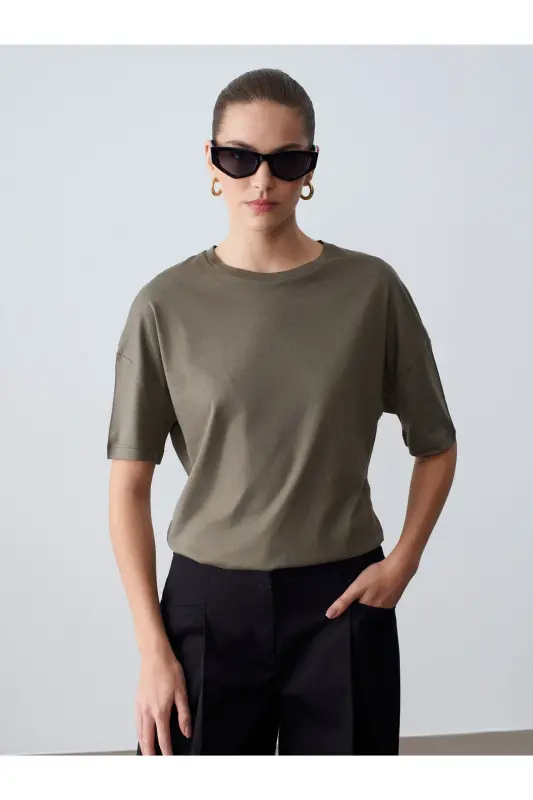 3683 Basic T-Shirt-Haki-haki(asker yeşili) - 3