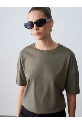 3683 Basic T-Shirt-Haki-haki(asker yeşili) - 5