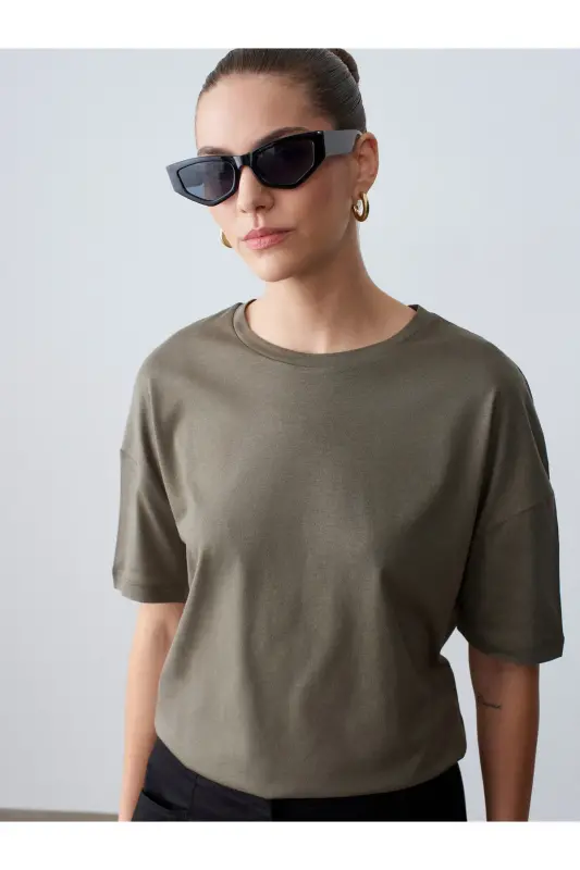 3683 Basic T-Shirt-Haki-haki(asker yeşili) - 5