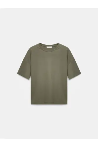 3683 Basic T-Shirt-Haki-haki(asker yeşili) - 6