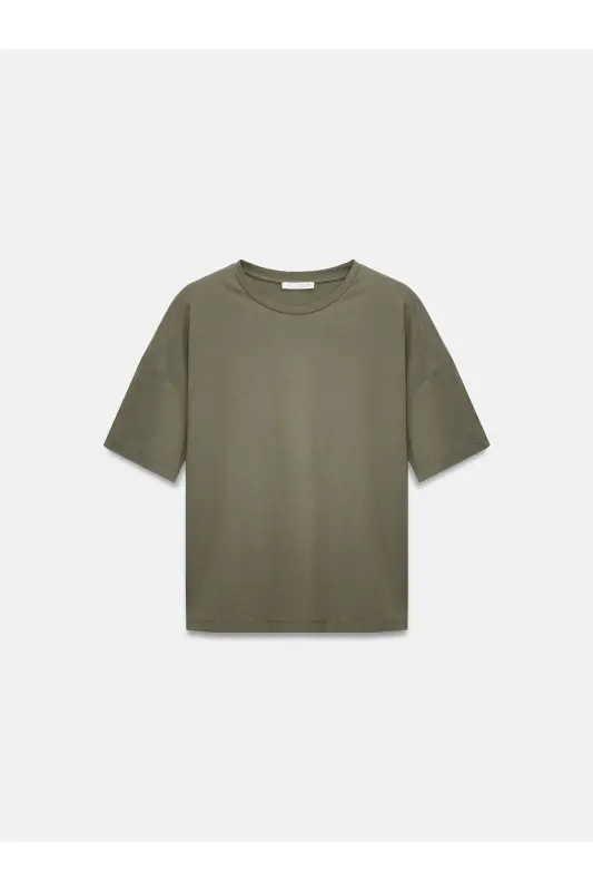 3683 Basic T-Shirt-Haki-haki(asker yeşili) - 6