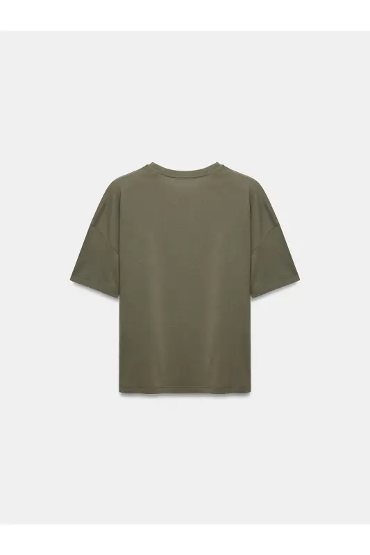 3683 Basic T-Shirt-Haki-haki(asker yeşili) - 7
