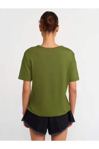 3683 Basic T-Shirt-Haki-хаки(цвет хаки) - 5