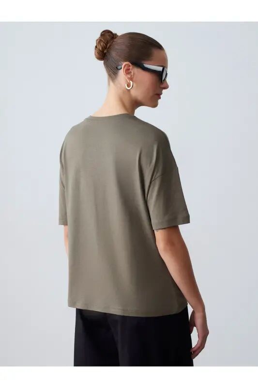 3683 Basic T-Shirt-Haki-хаки(цвет хаки) - 4
