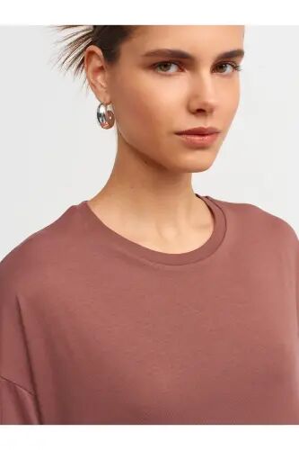 3683 Basic T-Shirt-Kahve-Kahve 