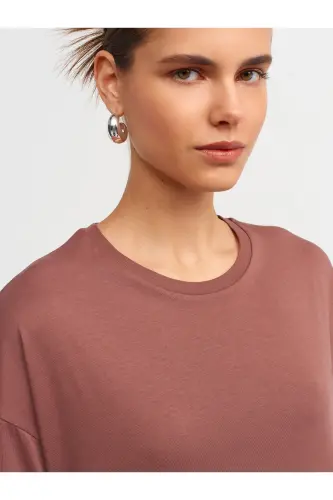 3683 Basic T-Shirt-Kahve-Kahve 