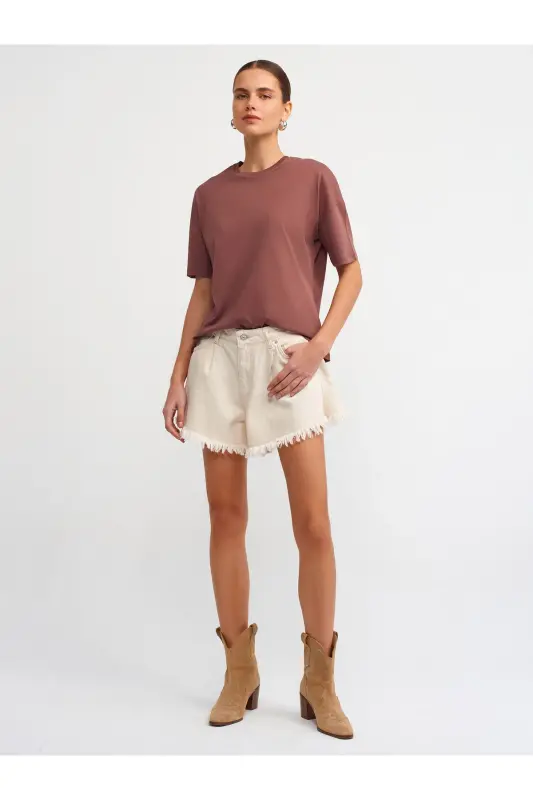 3683 Basic T-Shirt-Kahve-Kahve - 4