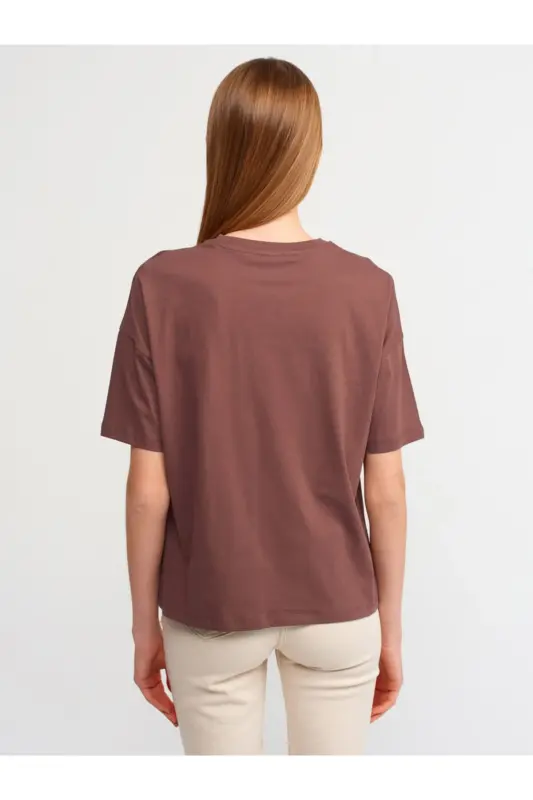 3683 Basic T-shirt-k.kahve-K.Kahve - 2