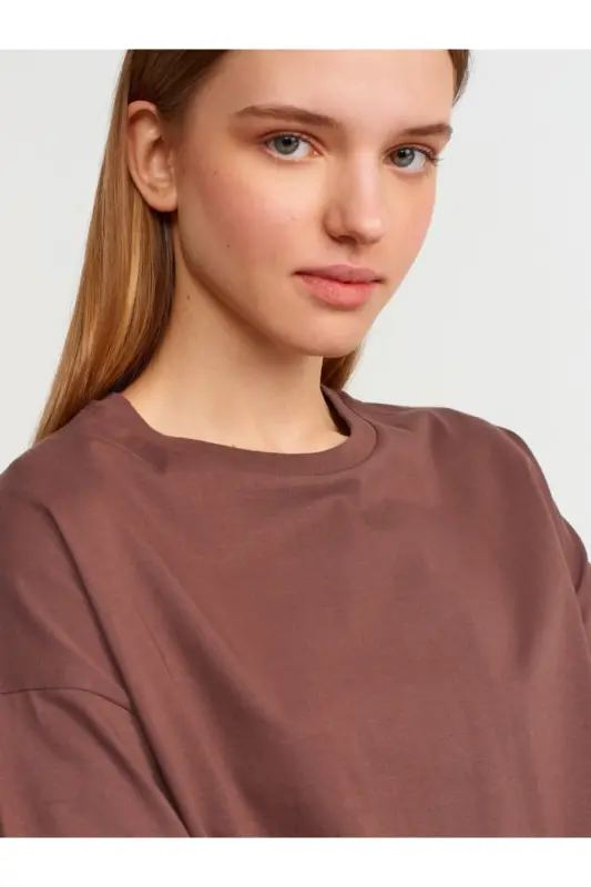 3683 Basic T-shirt-k.kahve-K.Kahve - 3