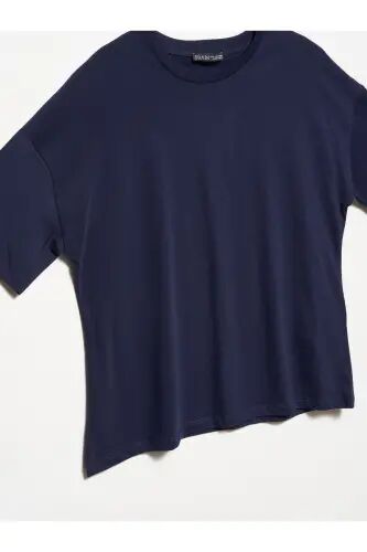 3683 Basic T-Shirt-lacivert - LACİVERT - DILVIN (1)