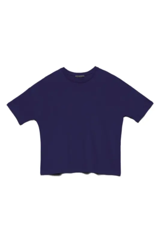 3683 Basic T-Shirt-lacivert - LACİVERT - 1