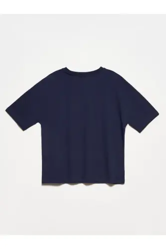 3683 Basic T-Shirt-lacivert - LACİVERT - 3