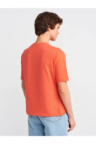 3683 Basic T-Shirt-Nar Çiçeği-Nar Çiçeği - 3