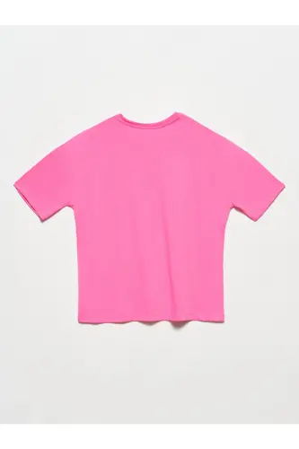 3683 Basic T-shirt-pembe-PEMBE - DILVIN (1)