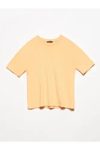 3683 Basic T-Shirt-Персик-Персик 
