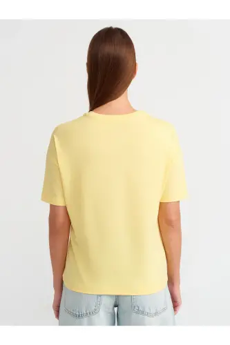 3683 Basic T-Shirt-sarı - Sarı - DILVIN (1)