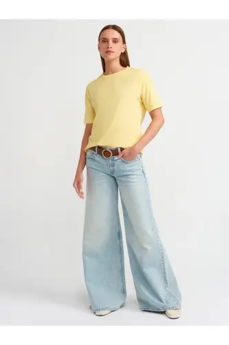 3683 Basic T-Shirt-sarı - Sarı - 3