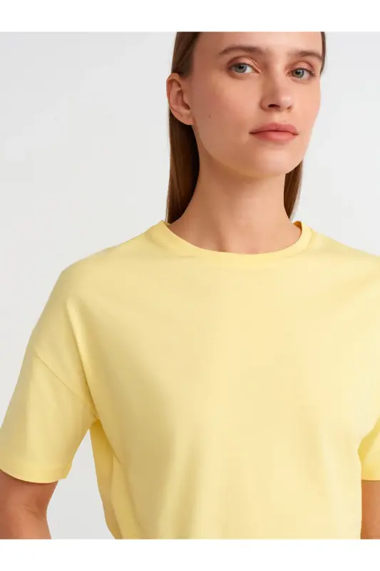 3683 Basic T-Shirt-sarı - Sarı - 4