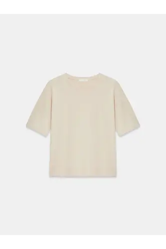 3683 Basic T-Shirt-Taş - Taş - 5