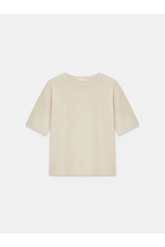 3683 Basic T-Shirt-Taş - Taş - 5