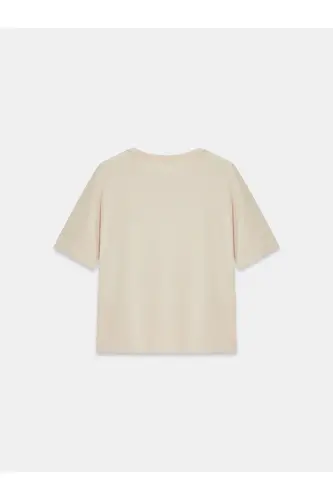 3683 Basic T-Shirt-Taş - Taş - 6