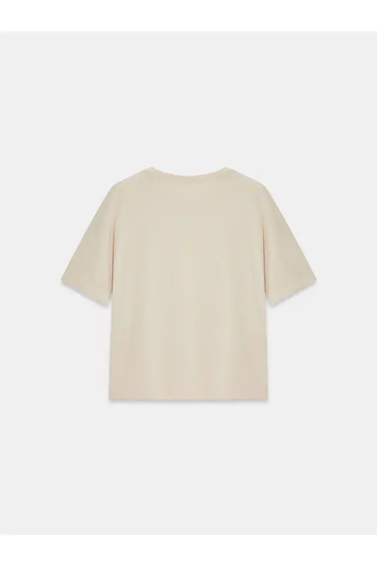 3683 Basic T-Shirt-Taş - Taş - 6